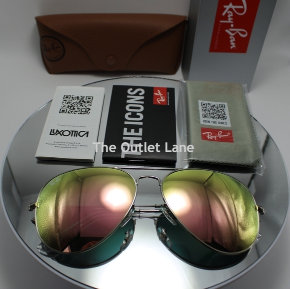 Model Display RayBan Aviator Pink Mirror RB3025 Reflective - Picture 15 of 16
